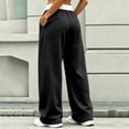 thumbnail image 5 of Guluxicc Women's Sweat Pants with Pockets Elastic Waist Drawstring Long Wide Leg Trousers for Everyday Fall Winter, 5 of 6