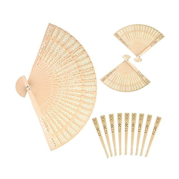 Set de abanicos de madera de sándalo FORSUN para baby shower, regalos de boda, 50 unidades