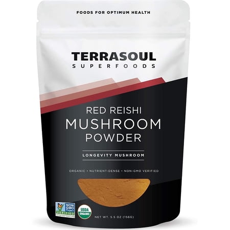 Terrasoul Superfoods Organic Reishi Mushroom Powder (4:1 Extract), 5.5 Oz - Immune Boosting | Coffee Enhancer | Deeper Sleep