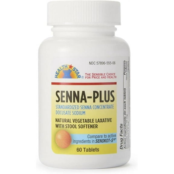 Senna Plus Tablets, 8.6-50mg, 60ct - Pack of 5