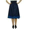 thumbnail image 2 of Bimba High Waist Denim Skirt Smocked Waist A-line Skirts with Washed Effect, 2 of 9