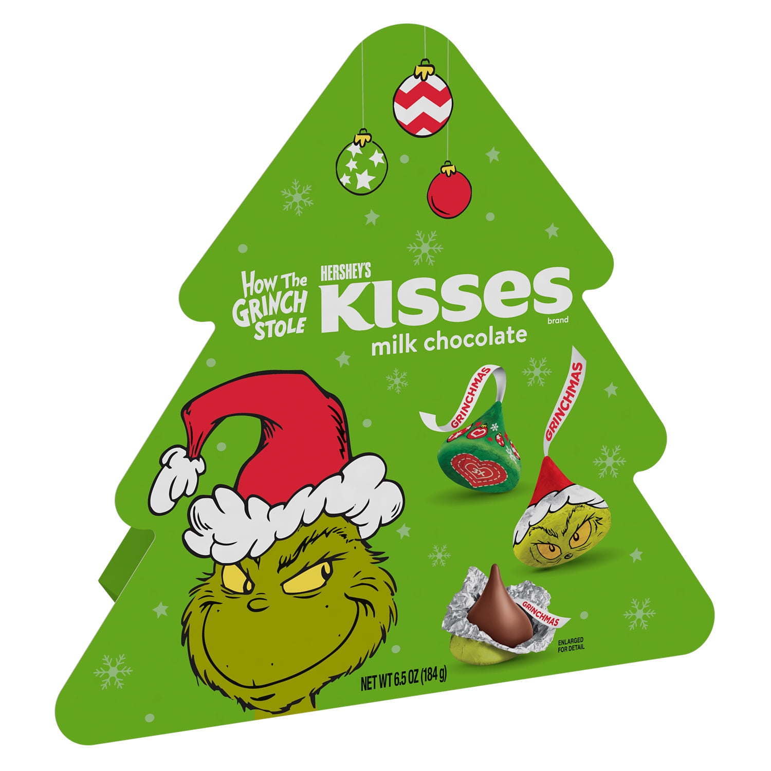 HERSHEY'S, KISSES Grinch Milk Chocolate Christmas Candy, 6.5 oz. Gift Box