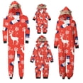 thumbnail image 5 of Family Christmas Pajamas Jumpsuit Long Sleeve Deer Ear Hoodie Zip Up Onesies Romper Funny Printed Sleepwear Pjs, Baby, 3 Months, 5 of 5