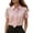 01-Pink, variant on Women's Satin Shirts Elegant Bow Tie Neck Short Sleeve Casual Loose Blouse Business Office Trendy Wrinkle Free Tops White XXL