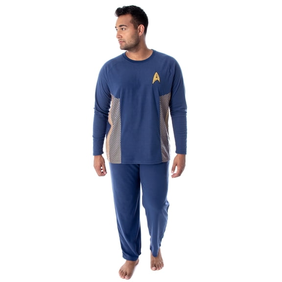 Star Trek: Discovery Mens' Command Gold Federation Uniform Starfleet Costume 2-Piece Lounge Sleepwear Pajama Set