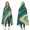 Teal Gold Wave, variant on Wearable Blanket,Pink Gold Marble Pattern Hooded Wearable Flannel Blanket for Adults & Teens,Winter Poncho Shawl Wrap Cape Cozy Anti-Pill,60"x80"