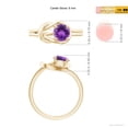 thumbnail image 4 of ANGARA Natural Solitaire Amethyst Infinity Knot Ring in 14K Yellow Gold for Women (Size-6mm) | February Birthstone, Birthday, Anniversary, Jewelry Gift for Women | Natural Amethyst Ring, 4 of 9