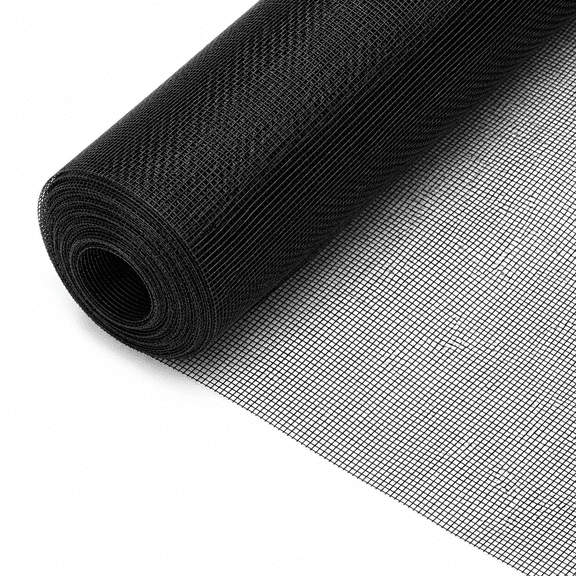 48 x 102 Inch Window Screen Replacement Mesh, Black Cut-to-Size Screen Roll for Windows, Sliding Doors, Porch, Patio Doors & DIY Repair