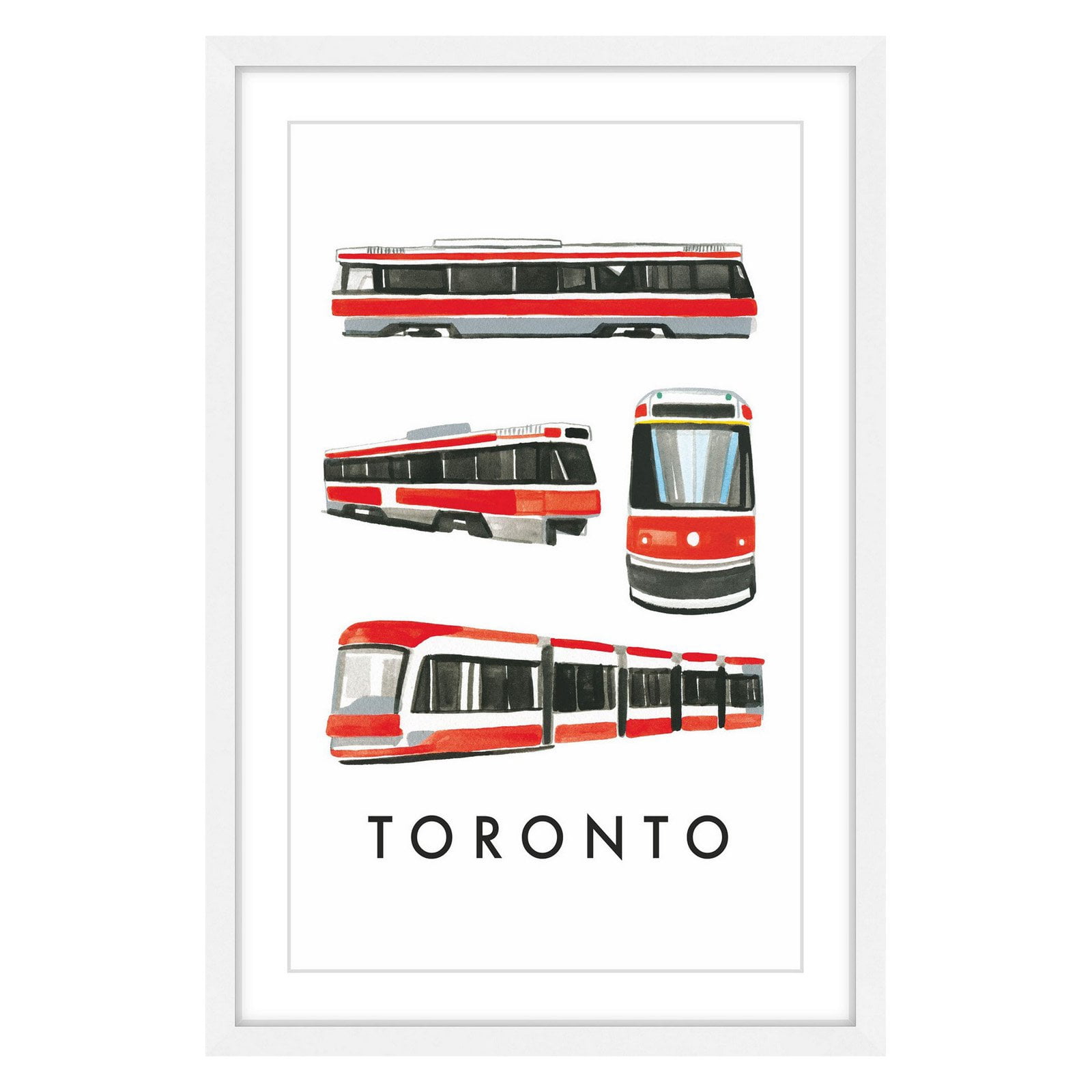 Marmont Hill "Autobuses" By Molly Rosner Framed Painting Art Print, 20.0" x 1.5"