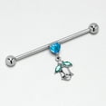thumbnail image 6 of Body Candy Industrial Barbell Womens 14G Stainless Steel Helix Cartilage Earring Heart Flower Dangle Mens 1 1/2", 6 of 8