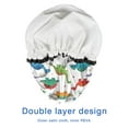 thumbnail image 4 of Shower Caps,White Cartoon Dinosaurs Stars Pattern Waterproof Shower Cap for Women 4 Pieces,Double Reusable Hair Cover for Shower PEVA Elastic Stretch Hem, 4 of 7