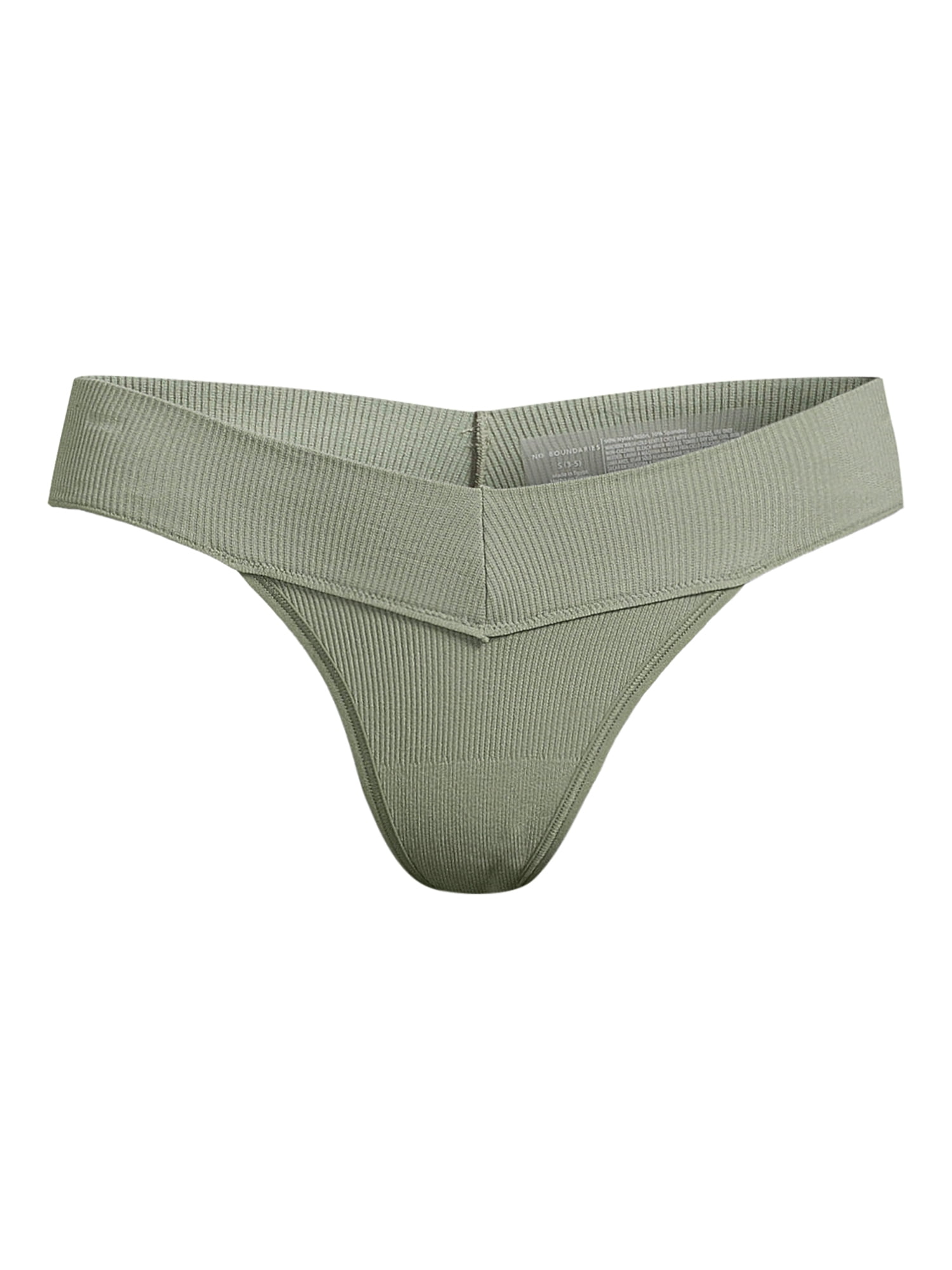 No Boundaries Seamless Ribbed Thong Panties, Women's and Women's Plus