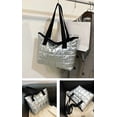 thumbnail image 2 of LHSHID Women Retro Nylon Tote Hanbag Large Quilted Cotton Down Hobo Shoulder Bag Purse, 2 of 3
