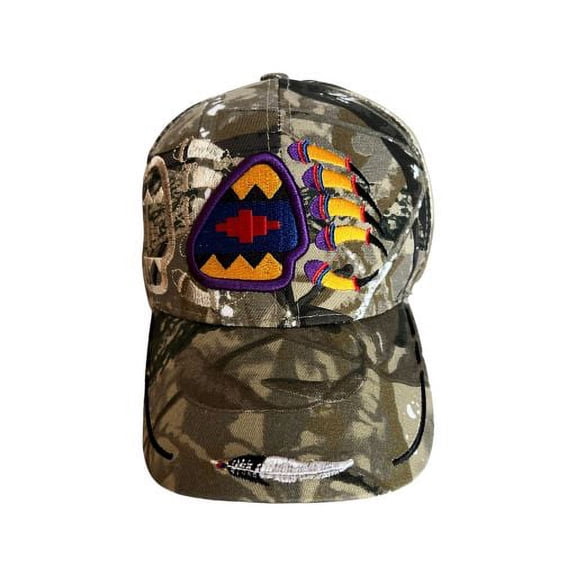 Native Pride Embroidered Baseball Caps - Camo Color -- Uni-Sex Style --FREE USA Shipping--(CapNp671c)