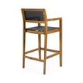 thumbnail image 3 of Noble House Matteo Outdoor Bar Stool - Teak/Black, 2 Pack, 3 of 10