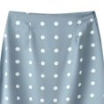 thumbnail image 5 of Women's Polka Dot Lace Hem Midi Sleep Skirt, Elastic Waist Lace Trim Half Slip Loungewear Skirt Light Blue M(M), 5 of 5