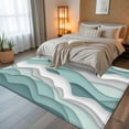 thumbnail image 5 of 6x9 Area Rugs, Teal Ombre Non-Skid Rubber Backing Large Rectangle Rugs - Living Room Bedroom Home Office, Modern Geometric Moire Abstract Art Indoor Floor Mat Carpets Washable Rug, 5 of 9
