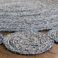 thumbnail image 3 of SAFAVIEH Cape Cod Hamilton Braided Circles Area Rug, 5' x 5' Round, Blue/Natural, 3 of 6
