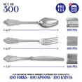 thumbnail image 3 of Stock Your Home Utensils 300-Piece Lustrous Metallic Coating Silver Plastic Flatware Set, 3 of 7