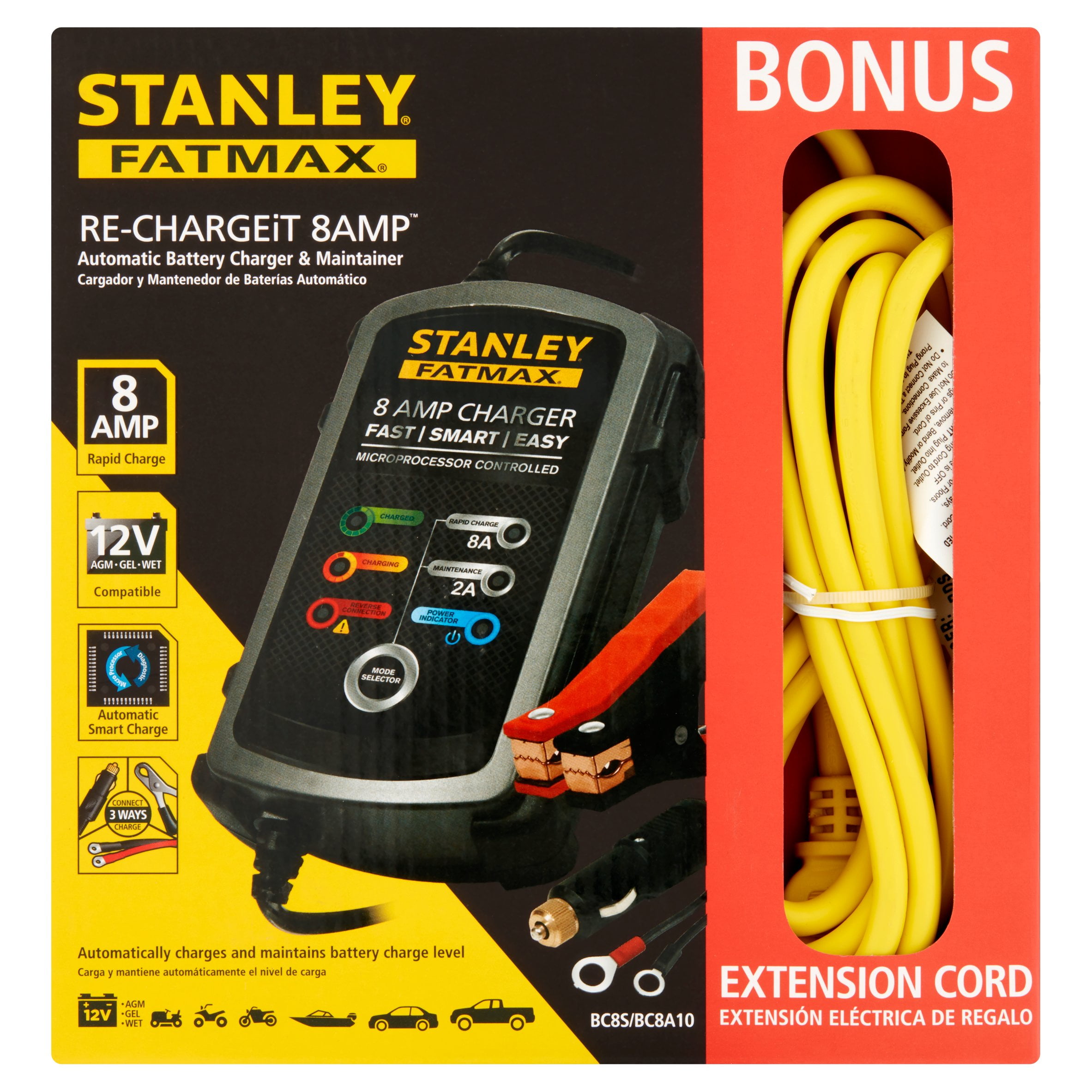 Stanley FatMax Battery Charger/Maintainer includes *Bonus Power Cord