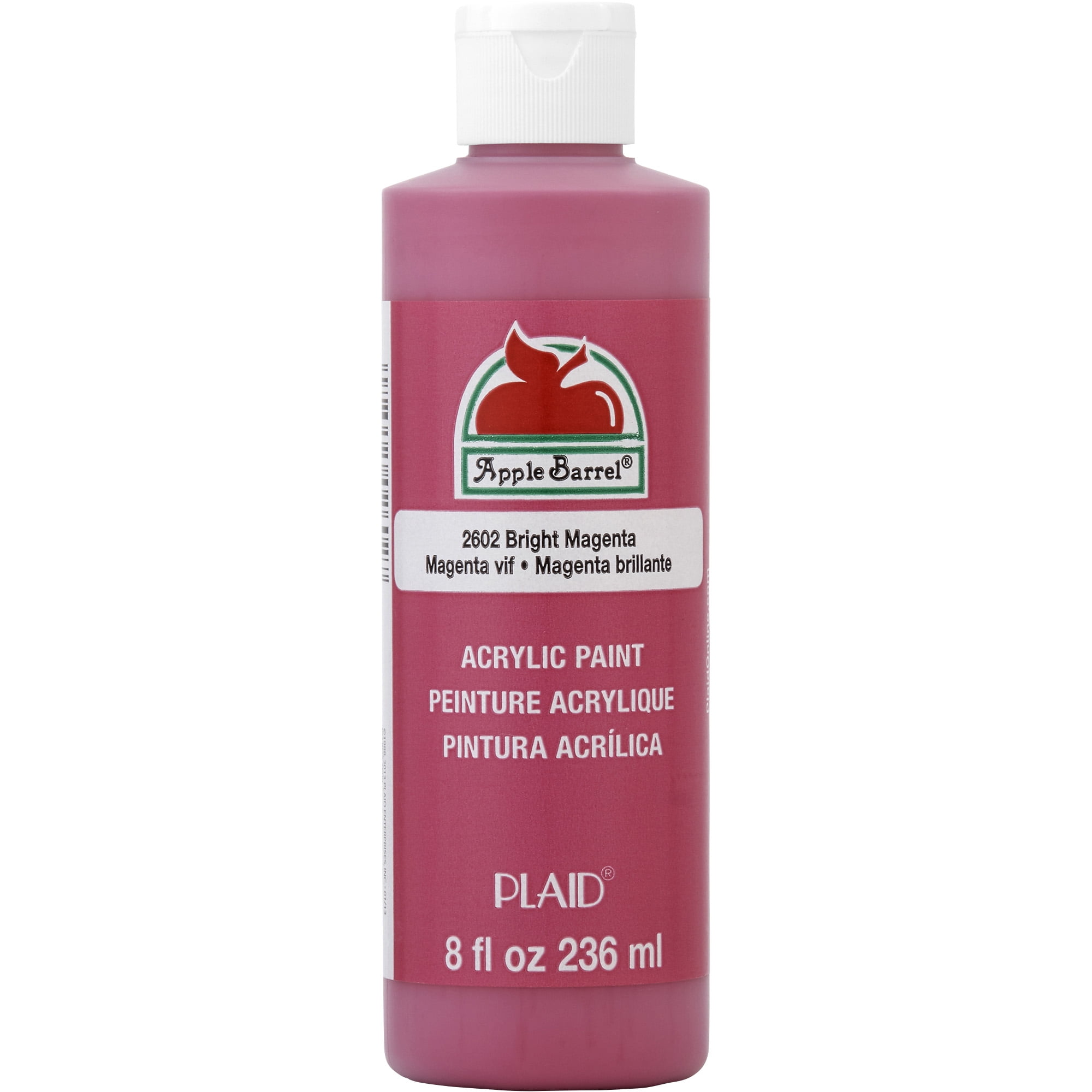 (3 pack) Apple Barrel Acrylic Craft Paint, Matte Finish, Bright Magenta, 8 fl oz
