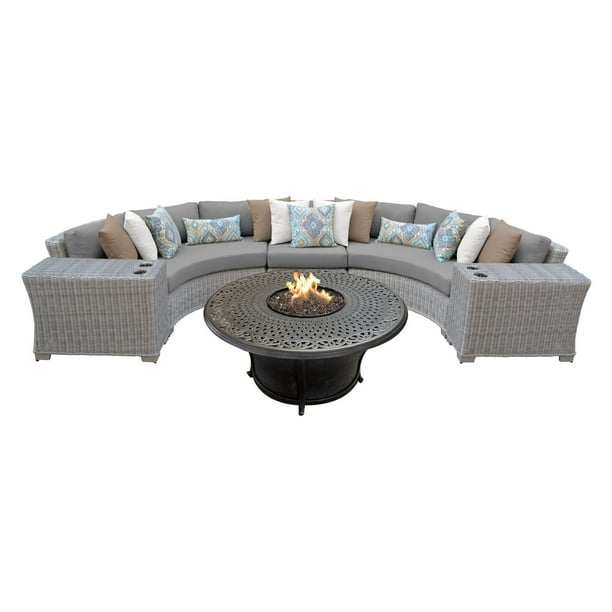 TK Classics Coast 6 Piece Outdoor Wicker Sectional with ... TK Classics Coast 6 Piece Outdoor Wicker Sectional with ... on Riley 3 Piece Sectional Charleston id=35983