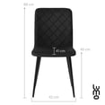 thumbnail image 4 of Set De Comedor 4 Sillas Velvet Mesa Cristal Negro Elegante negro, 4 of 8