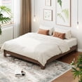 thumbnail image 3 of Garvee King Bed Frame, Platform Wood Bed Frame with Wooden Slat and Metal Slat Support, 10.24-inch Underbed Space for Storage, Without Headboard, No Box Spring Needed, Easy Assembly, Walnut, 3 of 9
