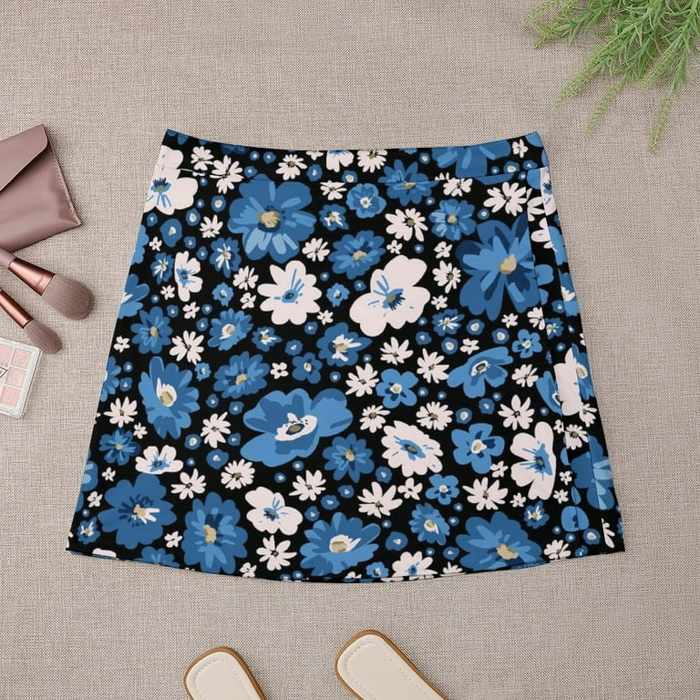 2024 Daisies Floral Skirt Cute Flowers Print Vintage Mini Skirts Summer High Waist Pattern Harajuku Casual Skirt 2XL 3XL 4XL