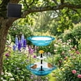 thumbnail image 1 of Colgante comedero para pájaros con energía solar y fuente de agua para baño de aves, decoración exterior para jardín, patio y traspatio, adorno 3 en 1 para alimentar, beber y bañar aves., 1 of 6