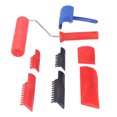 thumbnail image 3 of Wood Graining Roller Set, Wear Resistant Rubber Wood Pattern Roller Multifunctional Easy Operation With Handle For DIY Wall Floor Decoration, 3 of 8