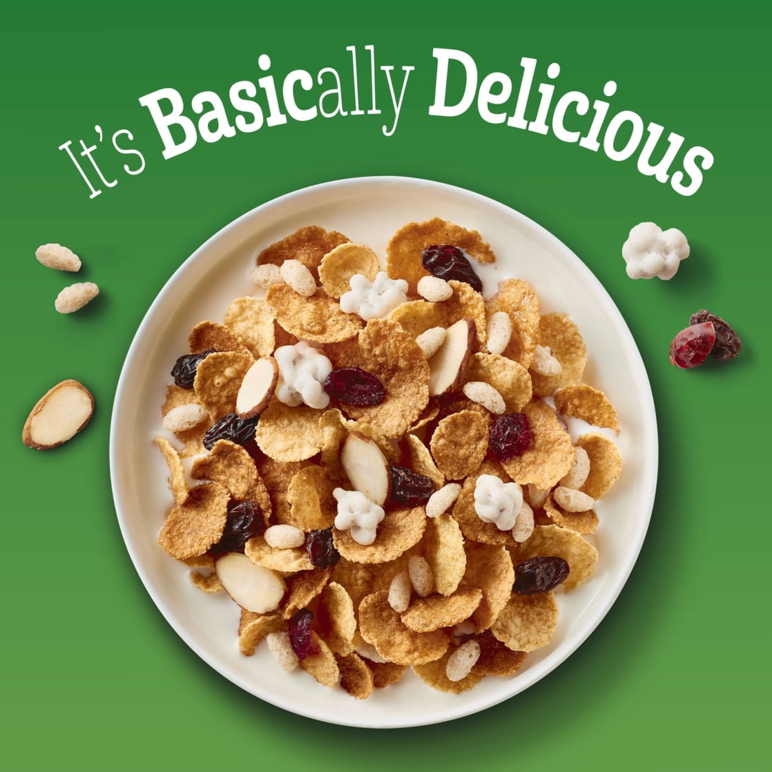 (6 pack) Basic 4 Heart Healthy Cereal, Fruit and Nut Fiber Cereal with Whole Grain, 19.8 oz