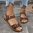 thumbnail image 7 of Bkhluea Women Casual Flat Sandals Dual Buckle Shoes Comfortable For Work Office Daily Travel Walking Outdoor Activities, 7 of 7