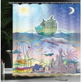 thumbnail image 4 of Ambesonne Ocean Shower Curtain, Pirate Ship Coral Reefs, 69"Wx75"L, Multicolor, 4 of 5