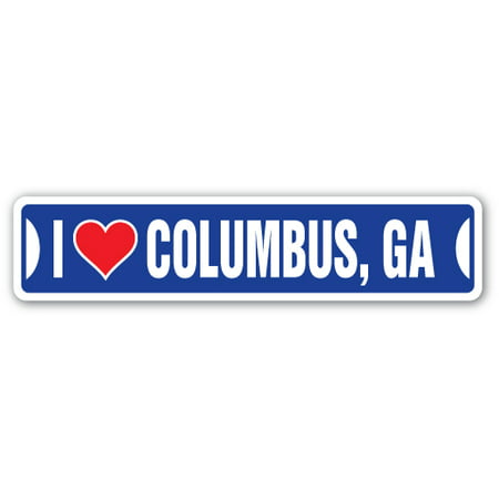 I LOVE COLUMBUS, GEORGIA Street Sign ga city state us wall road décor (Best Wings In Columbus Ga)