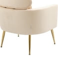 thumbnail image 6 of Luccalily Accent Velvet Single Sofa Chair,Upholstered Leisure Accent Living Room Chair, Comfy Armchair with Rose Golden Metal Legs,Mid-Century Modern Velvet Single Sofa Chair, 6 of 15