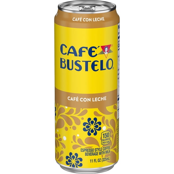 Cafe Bustelo Cafe con Leche Ready to Drink Espresso Style Iced Coffee Beverage, 11 Fl. oz Can