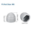 thumbnail image 2 of Uxcell 50pack Hex Nut Cover, M8 Grey Plastic Dome Nut Protection Cap Hex Bolt Nut Covers for Hexagon Screws, Bolts, 2 of 6