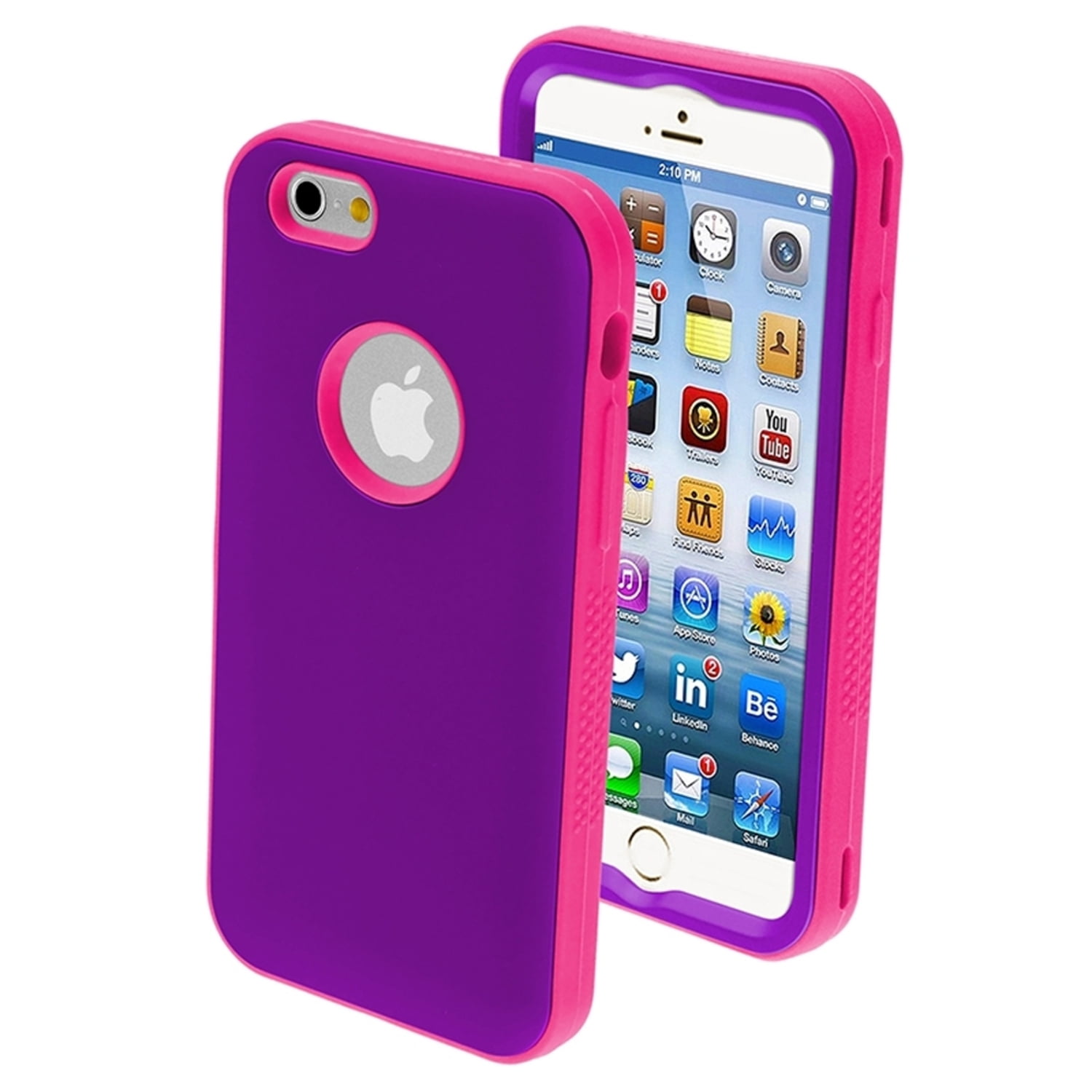 Insten Rubberized Grape/Electric Pink Case For iPhone 6 6S 4.7" Inches