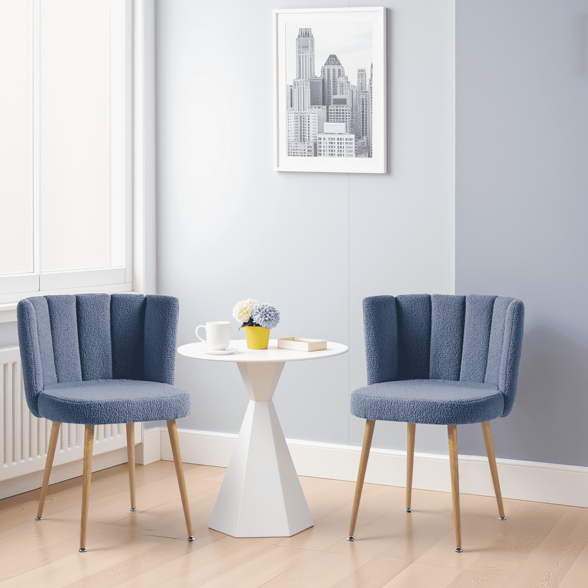 MAYEERTY Modern Blue Dining Chairs Set of 2 - For Dining/Living Room