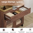 thumbnail image 6 of WAMPAT 4-in-1 Modern TV Stand for TVs up to 120 Inch, Glass Doors & 2 Drawers Entertainment Center,Media Console with Adjustable Shelf for Living Room & Bedroom, 6 of 14