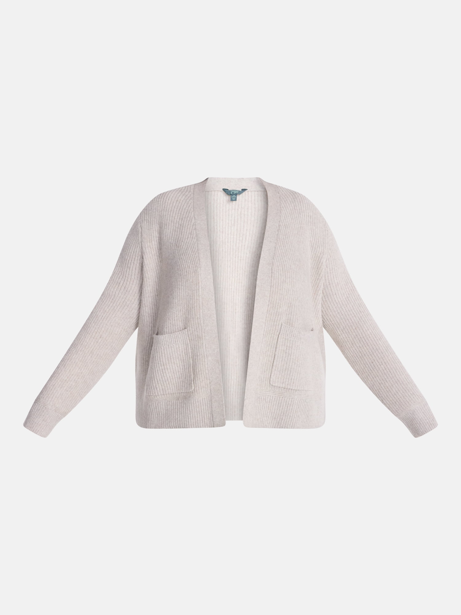 Terra & Sky Women’s Plus Ribbed Knit Open Front Cardigan with Long Sleeves, Midweight, Sizes 0X-5X