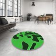 thumbnail image 4 of Ahgly Tapis Rond Lavable en Machine Intérieur Transitionnel Vert Émeraude Profond, 7 Pieds Rond, 4 of 7