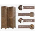 thumbnail image 5 of CL.HPAHKL 4 Panel Wooden Room Divider, 5.75 Ft Tall Indoor Portable Freestanding Partition Screen, Folding Privacy Wall Divider for Home Office Bedroom Restaurant, 68.9" x 15.75" Each Panel, Brown, 5 of 7