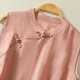 thumbnail image 5 of Vestidos Casuales Para Mujer, Blusas De Mujer De Moda Camiseta sin mangas con cuello alto y botones de lino sintético para mujer, color liso, 5 of 9
