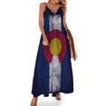 thumbnail image 1 of Vestido sin mangas con la bandera vertical vintage del estado de Colorado, vestido de verano para mujer , vestido de noche, ropa de fiesta, 1 of 7