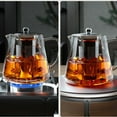 thumbnail image 3 of Heat Resistant Glass Teapot with Stainless Steel Tea Strainer Infuser Flower Kettle Kung Fu Teaware Set Puer Oolong Pot, 3 of 9