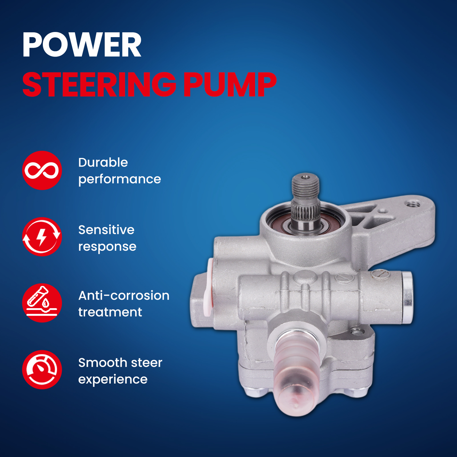 MOCA AUTOPARTS Power Steering Pump Fit for 1998-2002 Honda Accord 2.3L