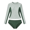 thumbnail image 4 of Girl Rash Guard Two Piece Bikini Sets Sun Protection Long Sleeve Quick Drying Girls Bathing Suit Size 11-12 Years, 4 of 4