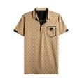 thumbnail image 2 of Ma Croix Mens Short Sleeve Pattern Printed Slim Polo Shirt, 2 of 7